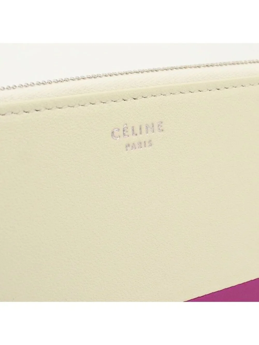 Celine Large Zippedmulti Function Bicolor Wallet Zip Around Calfskin